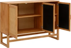 OTTO home Sideboard »Linz« Kommode mit Rattangeflecht auf den Türfronten, aus Massivholz