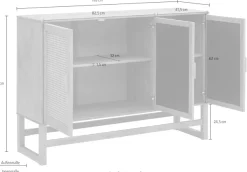 OTTO home Sideboard »Linz« Kommode mit Rattangeflecht auf den Türfronten, aus Massivholz