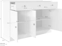 OTTO home Sideboard »Liotta« Kommode mit 2 Schubkästen u. 2 verstellbare Einlegeböden