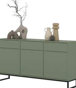 OTTO home Sideboard »Loft, Breite 157 cm, grifflose Kommode 3 Türen/3 Schubkästen.« Schubladenschrank mit viel Stauraum, Einlegeböden verstellbar