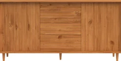OTTO home Sideboard »MalmedyFront mit gefrästen Rillen« Kommode aus massivem Kiefernholz, Push-to-open, Breite 160 cm