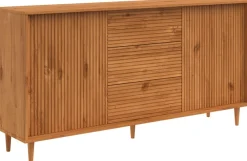 OTTO home Sideboard »MalmedyFront mit gefrästen Rillen« Kommode aus massivem Kiefernholz, Push-to-open, Breite 160 cm