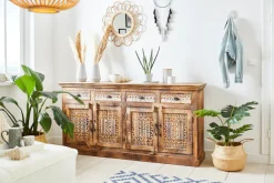 OTTO home Sideboard »Maneesh« Kommode aus massivem Mangoholz, viele Stauraummöglichkeiten, B/ 179cm