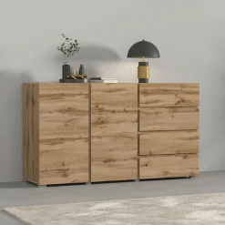 OTTO home Sideboard »Metric,Breite 138 cm, grifflose Kommode 2 Türen/4 Schubkästen« Schubladenschrank mit viel Stauraum, Einlegeböden verstellbar