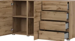 OTTO home Sideboard »Metric,Breite 138 cm, grifflose Kommode 2 Türen/4 Schubkästen« Schubladenschrank mit viel Stauraum, Einlegeböden verstellbar