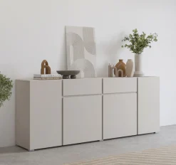 OTTO home Sideboard »Metric,Breite 195 cm, grifflose Kommode 4 Türen/2 Schubkästen« Schubladenschrank mit viel Stauraum, Einlegeböden verstellbar