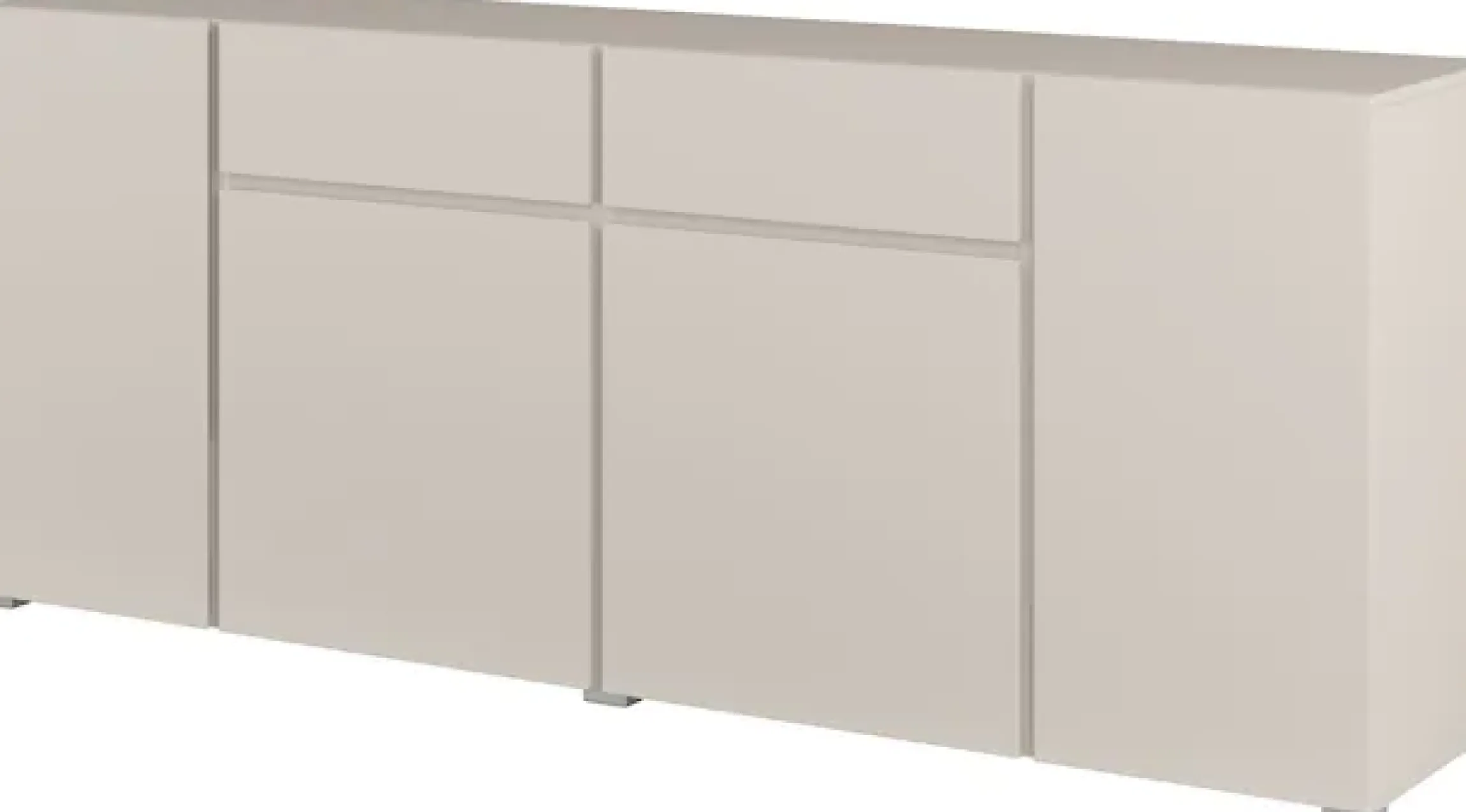 OTTO home Sideboard »Metric,Breite 195 cm, grifflose Kommode 4 Türen/2 Schubkästen« Schubladenschrank mit viel Stauraum, Einlegeböden verstellbar