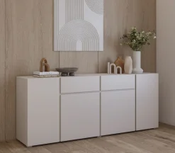 OTTO home Sideboard »Metric,Breite 195 cm, grifflose Kommode 4 Türen/2 Schubkästen« Schubladenschrank mit viel Stauraum, Einlegeböden verstellbar