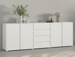 OTTO home Sideboard »Metric,Breite 222 cm, grifflose Kommode 4 Türen/4 Schubkästen« Schubladenschrank mit viel Stauraum, Einlegeböden verstellbar