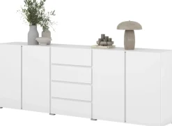 OTTO home Sideboard »Metric,Breite 222 cm, grifflose Kommode 4 Türen/4 Schubkästen« Schubladenschrank mit viel Stauraum, Einlegeböden verstellbar