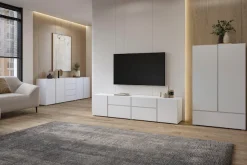 OTTO home Sideboard »Metric,Breite 222 cm, grifflose Kommode 4 Türen/4 Schubkästen« Schubladenschrank mit viel Stauraum, Einlegeböden verstellbar