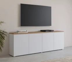 OTTO home Sideboard »Modo, Breite 200 cm, moderne grifflose Kommode 4Türen« Anrichte mit viel Stauraum, Einlegeböden verstellbar