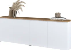OTTO home Sideboard »Modo, Breite 200 cm, moderne grifflose Kommode 4Türen« Anrichte mit viel Stauraum, Einlegeböden verstellbar