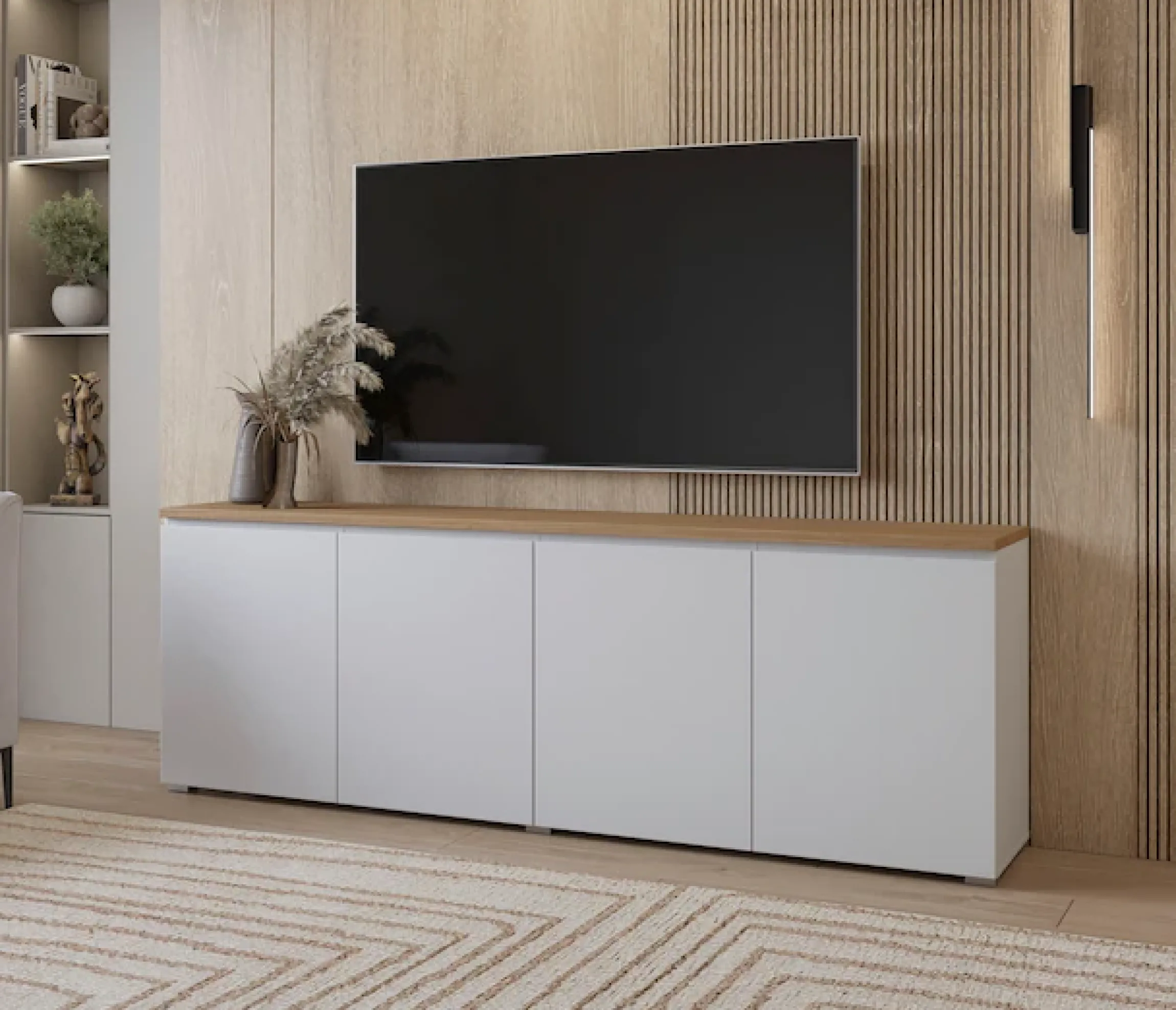 OTTO home Sideboard »Modo, Breite 200 cm, moderne grifflose Kommode 4Türen« Anrichte mit viel Stauraum, Einlegeböden verstellbar