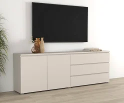 OTTO home Sideboard »Modo, Breite 200 cm, moderne grifflose Kommode 2Türen/3 SK« Schubladenkommode mit viel Stauraum, Einlegeböden verstellbar