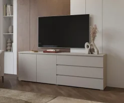 OTTO home Sideboard »Modo, Breite 200 cm, moderne grifflose Kommode 2Türen/3 SK« Schubladenkommode mit viel Stauraum, Einlegeböden verstellbar