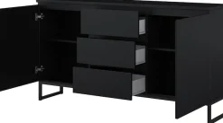 OTTO home Sideboard »Modo II, Breite 150 cm, moderne grifflose Kommode 2Türen/3 SK« Schubladenkommode viel Stauraum, Einlegeböden verstellbar, Metallkufen