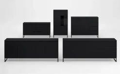 OTTO home Sideboard »Modo II, Breite 150 cm, moderne grifflose Kommode 2Türen/3 SK« Schubladenkommode viel Stauraum, Einlegeböden verstellbar, Metallkufen