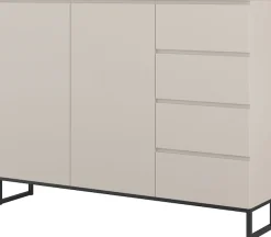 OTTO home Sideboard »Modo II, Breite 150 cm, moderne grifflose Kommode 2Türen/4 SK« Schubladenschrank viel Stauraum, Einlegeböden verstellbar, Metallkufen