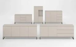 OTTO home Sideboard »Modo II, Breite 150 cm, moderne grifflose Kommode 2Türen/4 SK« Schubladenschrank viel Stauraum, Einlegeböden verstellbar, Metallkufen
