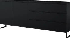 OTTO home Sideboard »Modo II, Breite 200 cm, moderne grifflose Kommode 2Türen/3 SK« Schubladenkommode viel Stauraum, Einlegeböden verstellbar, Metallkufen