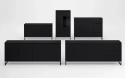 OTTO home Sideboard »Modo II, Breite 200 cm, moderne grifflose Kommode 2Türen/3 SK« Schubladenkommode viel Stauraum, Einlegeböden verstellbar, Metallkufen