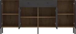 OTTO home Sideboard »Nursia« Sideboard, Breite 184 cm, mit geriffelten Fronten, auf Metallfüßen