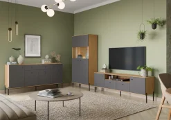 OTTO home Sideboard »Nursia« Sideboard, Breite 184 cm, mit geriffelten Fronten, auf Metallfüßen