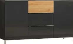 OTTO home Sideboard »Onyx, Kommode mit 3 Schubladen und 2 Türen,UV Lackierung Hochglanz« FSC®-zertifizierter Holzwerkstoff,Kombikommode mit Soft-Close-Funktion, Maße (B/T/H) 152/45/88cm