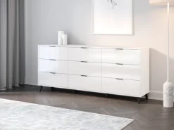 OTTO home Sideboard »OSLO – Modernes Möbel mit neun praktischen Schubladen« Vollauszug, hohe Füße und Griffleisten für mehr Komfort