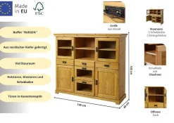 OTTO home Sideboard »Rügen« aus massiver Kiefer, Breite 145 cm, made in EU