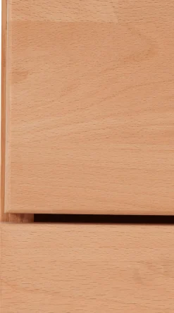 OTTO home Sideboard »Ribe,130cm breit,Fronten Massivholz,2Türen mit gehärtetem Glaseinsatz« Korpus aus Holzwerkstoff, Metall Griffe,7 Fächer, Böden versetzbar