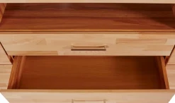 OTTO home Sideboard »Ribe,180cm breit, Fronten Massivholz,7 Fächer« Holz massiv, Holzwerkstoff, Metall Griffe,2Türen,3Schubladen