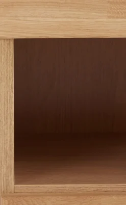 OTTO home Sideboard »Ribe,180cm breit, Fronten Massivholz,7 Fächer,Böden versetzbar« Korpus Holzwerkstoff,Türen mit Glaseinsatz,3 breite Schubladen