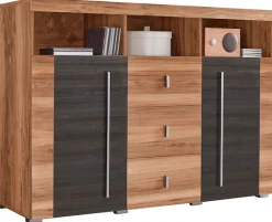 OTTO home Sideboard »Roger,Breite 132cm, stilvolle Schrank, 2 Holztüren 3 Schubladen« Kommode mit viel Stauraum, Einlegeböden verstellbar