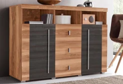 OTTO home Sideboard »Roger,Breite 132cm, stilvolle Schrank, 2 Holztüren 3 Schubladen« Kommode mit viel Stauraum, Einlegeböden verstellbar