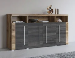 OTTO home Sideboard »Roger,Breite 182cm, stilvolle Schrank mit 4 Türen« Kommode mit viel Stauraum, Einlegeböden verstellbar