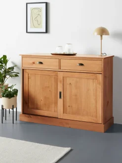 OTTO home Sideboard »Schröder« Kommode, 2 Schiebetüren, 2 Schubkasten, aus massivem Kiefernholz