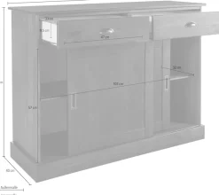 OTTO home Sideboard »Schröder« Kommode, 2 Schiebetüren, 2 Schubkasten, aus massivem Kiefernholz