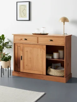 OTTO home Sideboard »Schröder« Kommode, 2 Schiebetüren, 2 Schubkasten, aus massivem Kiefernholz