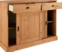 OTTO home Sideboard »Schröder« Kommode, 2 Schiebetüren, 2 Schubkasten, aus massivem Kiefernholz
