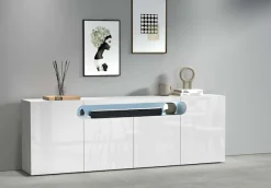 OTTO home Sideboard »Sideboard REAL, Kommode, Schrank, Kredenz« 1 Stk. tlg. Mit 4 Türen, davon 2 abgerundet, die ein ovales offenes Fach bilden
