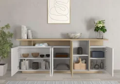 OTTO home Sideboard »Sideboard ETHOS, Kommode, Schrank, Kredenz« 1 Stk. tlg. Mit 5 Drehtüren, 8 Innenfächern und 2 Außenfächern, B.210 cm