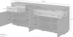 OTTO home Sideboard »SILKE« Breite 218, 5 cm