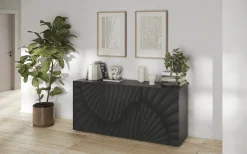 OTTO home Sideboard »Snake, Kommode, Anrichte, Stauraummöbel Breite 181 cm, Siebdruck-Front« moderne Wohnmöbel, 3 Türen, viel Stauraum, stilvoll und funktional