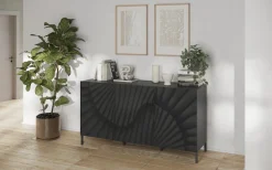 OTTO home Sideboard »Snake, Kommode, Anrichte, Stauraummöbel Breite 181 cm, Siebdruck-Front« moderne Wohnmöbel, 3 Türen, viel Stauraum, stilvoll und funktional