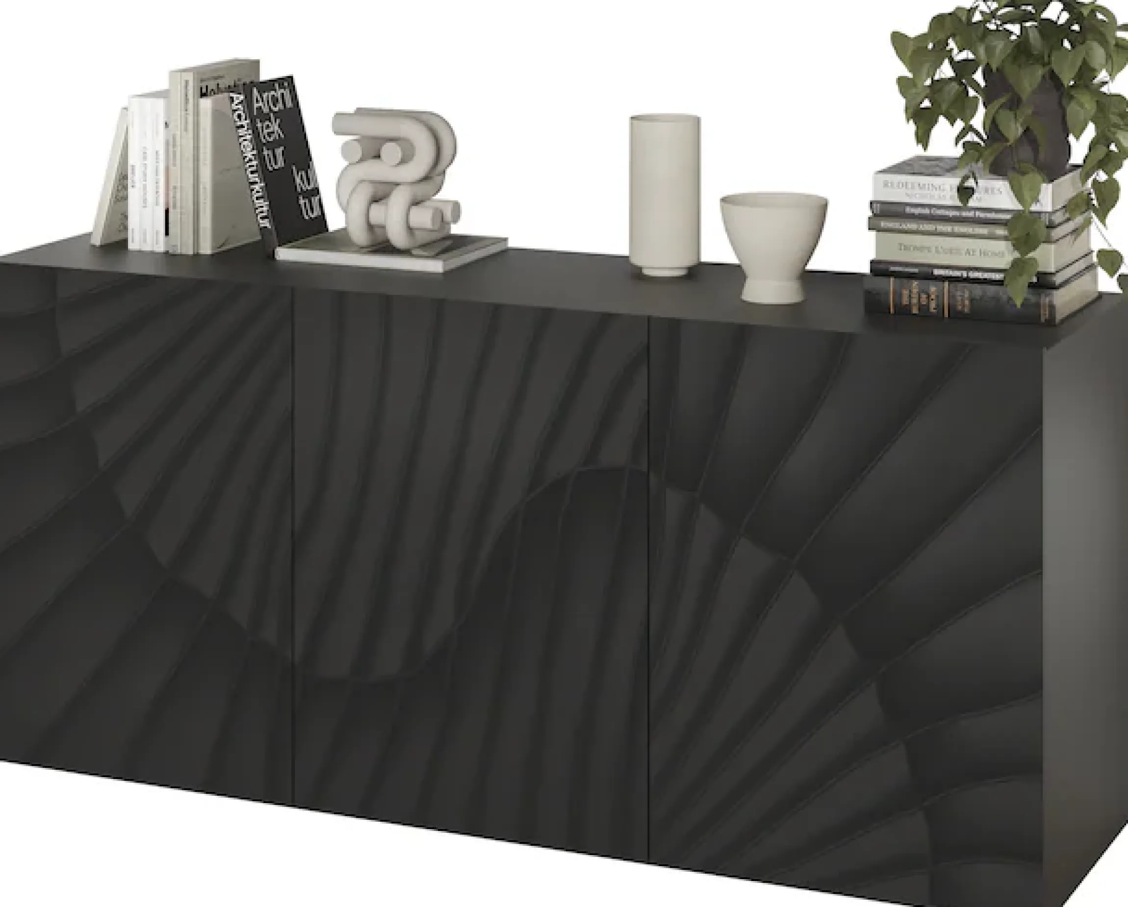 OTTO home Sideboard »Snake, Kommode, Anrichte, Stauraummöbel Breite 181 cm, Siebdruck-Front« moderne Wohnmöbel, 3 Türen, viel Stauraum, stilvoll und funktional