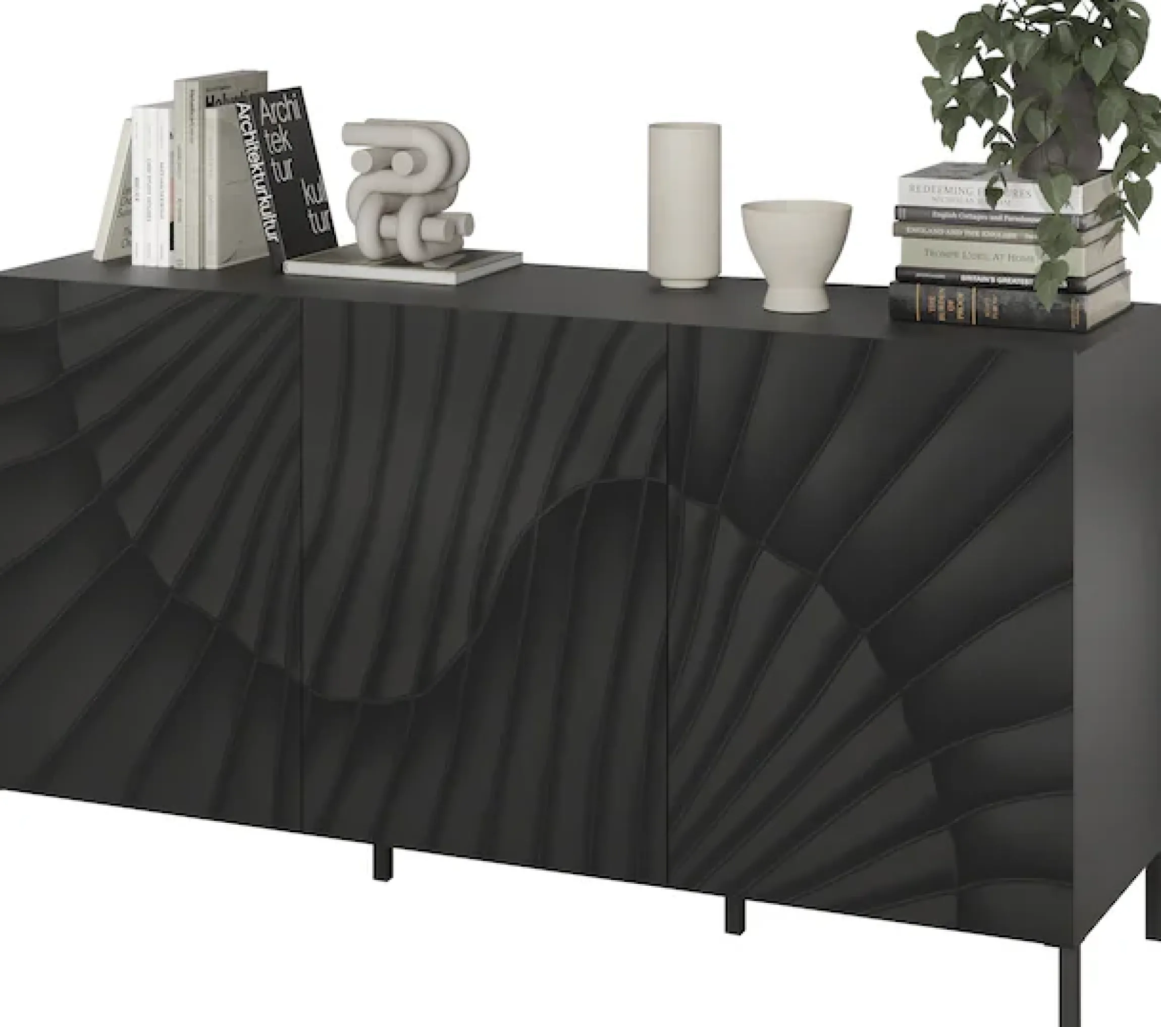 OTTO home Sideboard »Snake, Kommode, Anrichte, Stauraummöbel Breite 181 cm, Siebdruck-Front« moderne Wohnmöbel, 3 Türen, viel Stauraum, stilvoll und funktional
