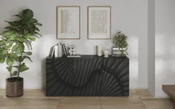 OTTO home Sideboard »Snake, Kommode, Anrichte, Stauraummöbel Breite 181 cm, Siebdruck-Front« moderne Wohnmöbel, 3 Türen, viel Stauraum, stilvoll und funktional