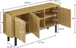 OTTO home Sideboard »Stiven« Eukalyptus und Esche, kombiniert mit Melamin, MDF und ABS-Kunststoff